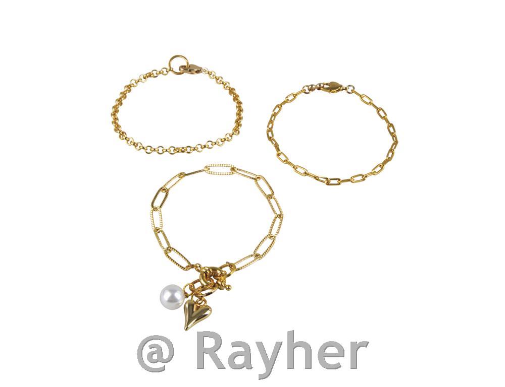 Braccialetti Click & Match, oro3 bracciali o 1 collana