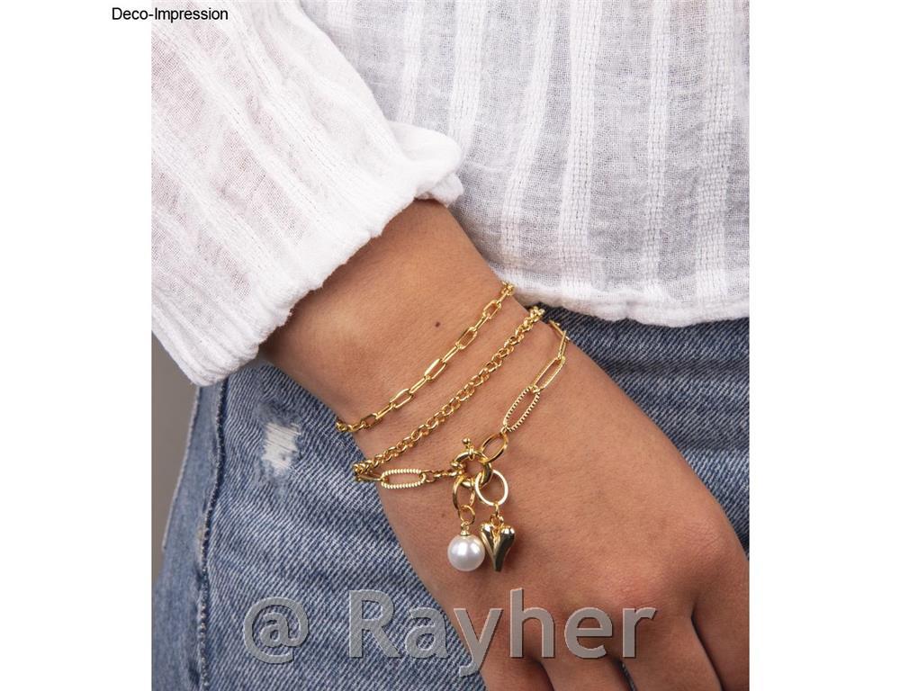 Braccialetti Click & Match, oro3 bracciali o 1 collana