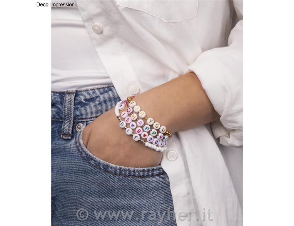 Perle lettere, 6mm, argento, rotonde,40g