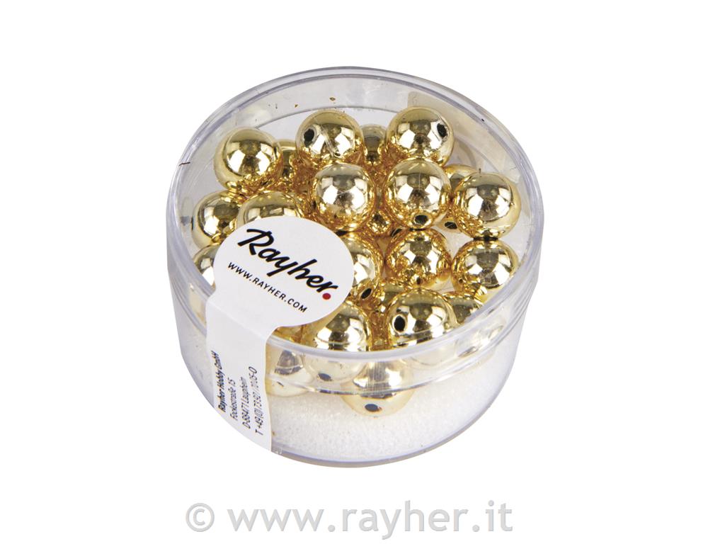 Perle di plastica tonde, 8 mm oScatola 26 pzoro