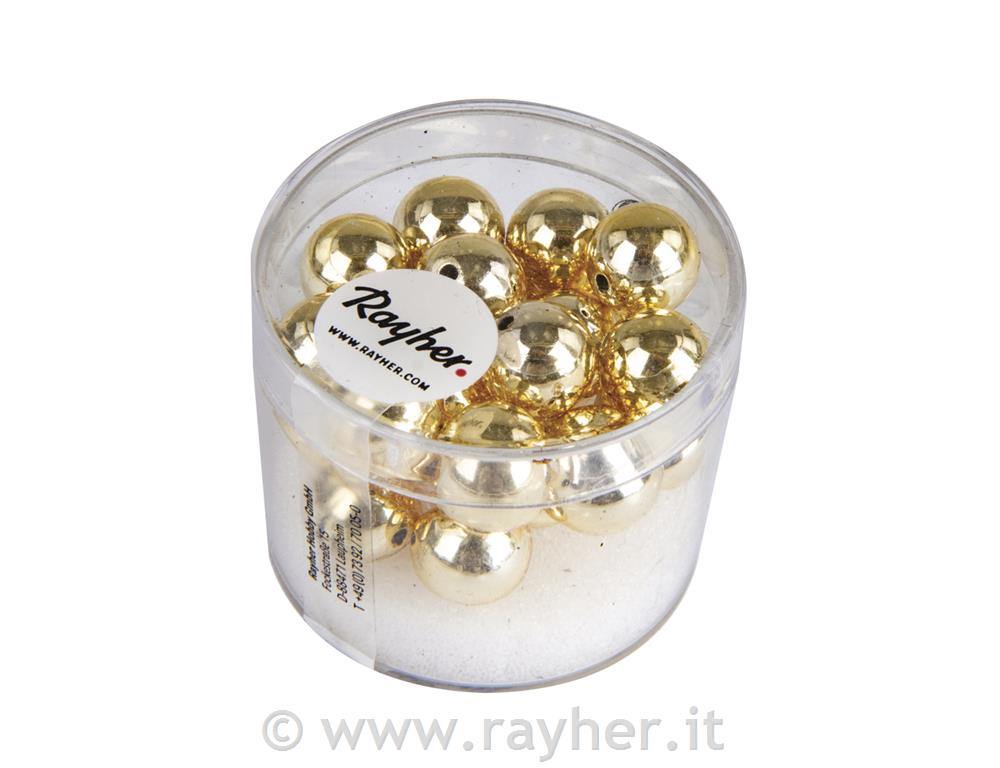 Plastic beads, 10 mm o, gold, box 22 pcs