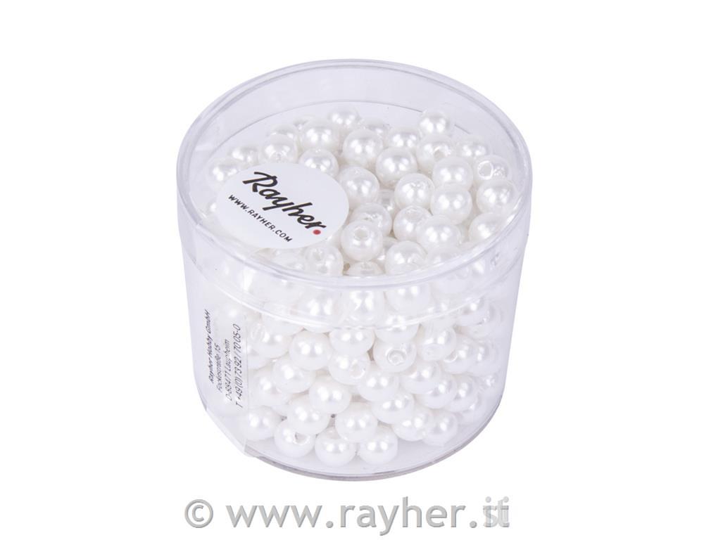 Perle cerate, 5 mm o, biancheScatola 300 pz