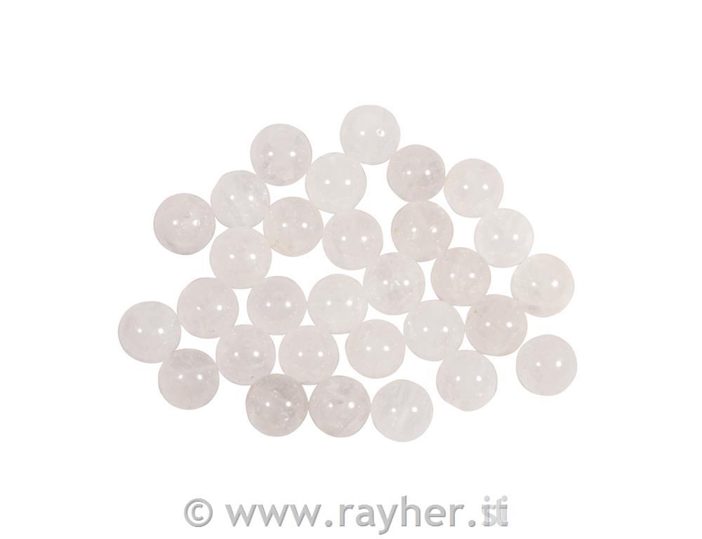 Semi-precious gemstone bead White quartz, 6mm, 30pcs