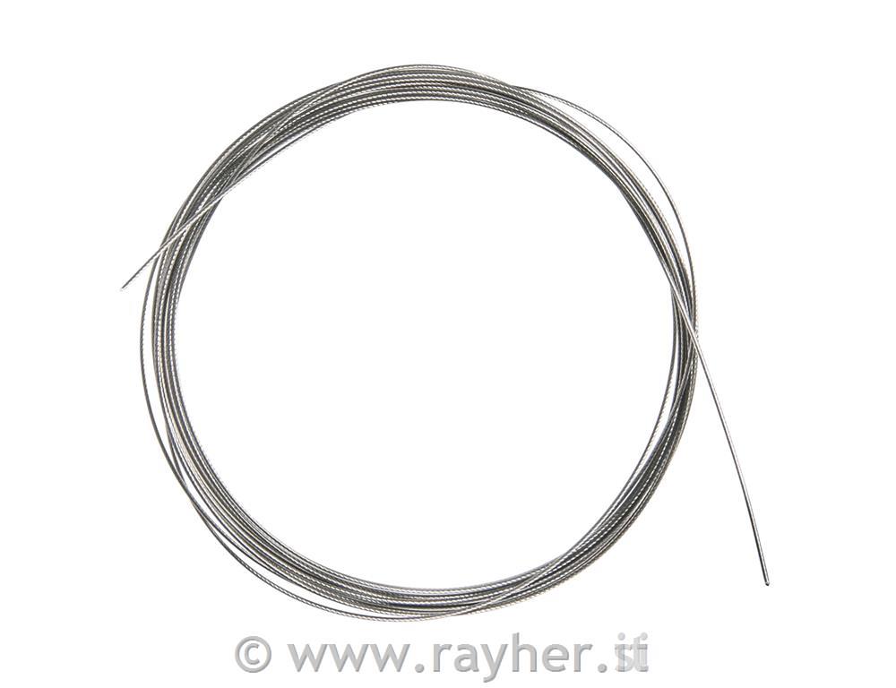 Filo met.bigiott.,0,4mm, esentebusta 2m, ricoperto di plasticaargento