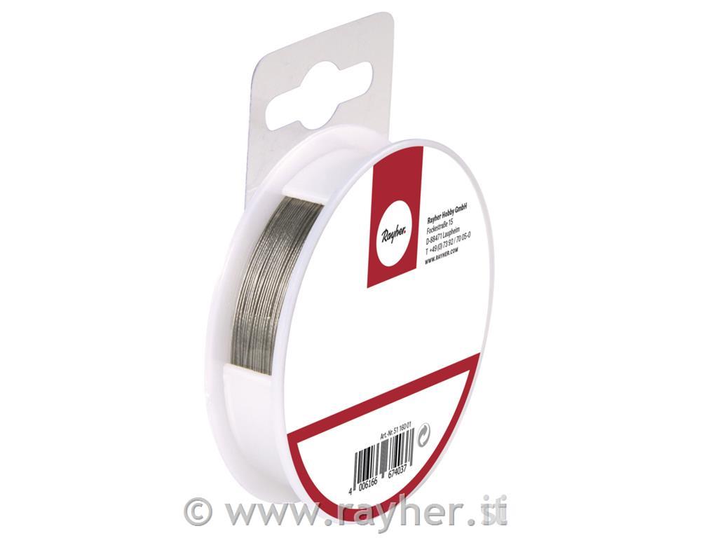 filo bigiotteria, avvolto di nylono 0,38 mm, spoletta 9,2 margento