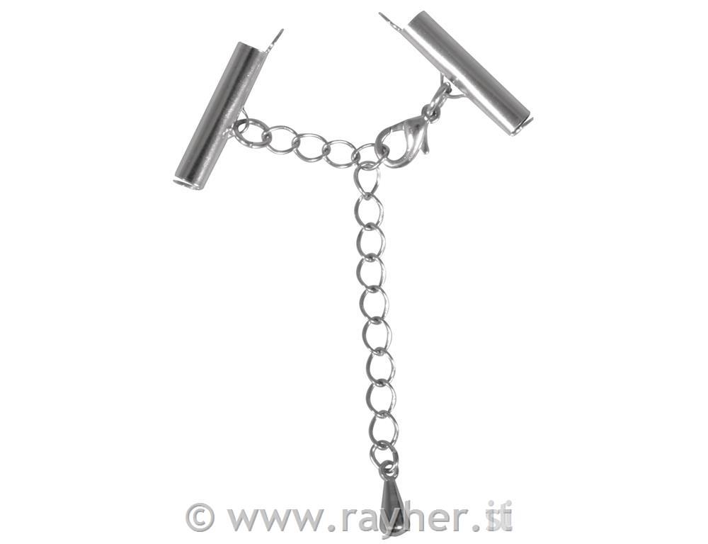 Zaključek za trakove z karabinom, srebrn, 20mm