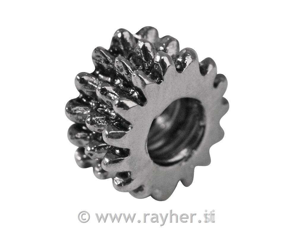 Rondella metallo, 5mm oforo grande 3,5mm o, sfusoargento antico