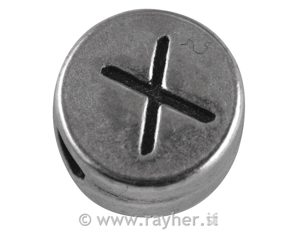 Perle kovinske črke, Q & X, bn, srebrne, o 7 mm, hole 2 mm