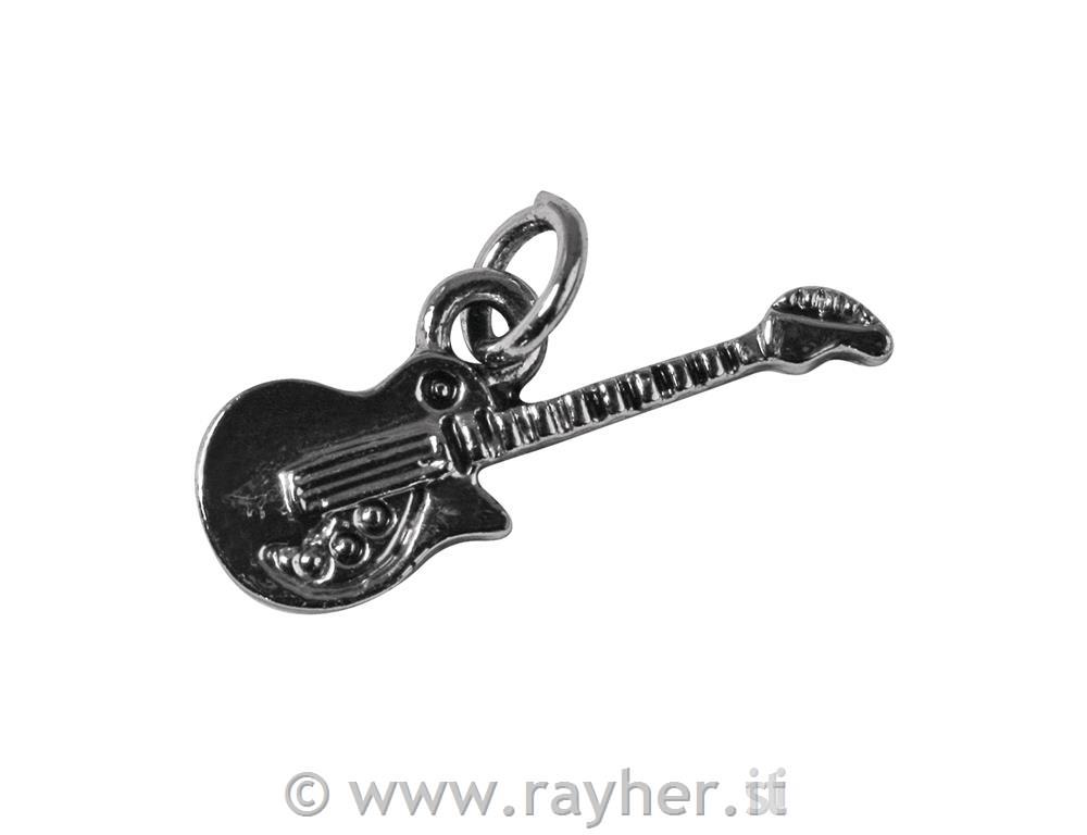 Metal pendant "guitar", 20mm, silver, Ey