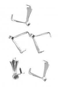 Ciondolo ottone, 8mm obusta 5pzargentato