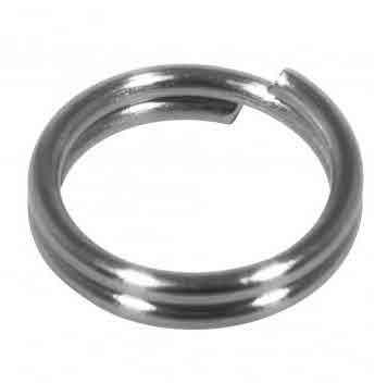 Stainless steel split ring, 8mm o, plati