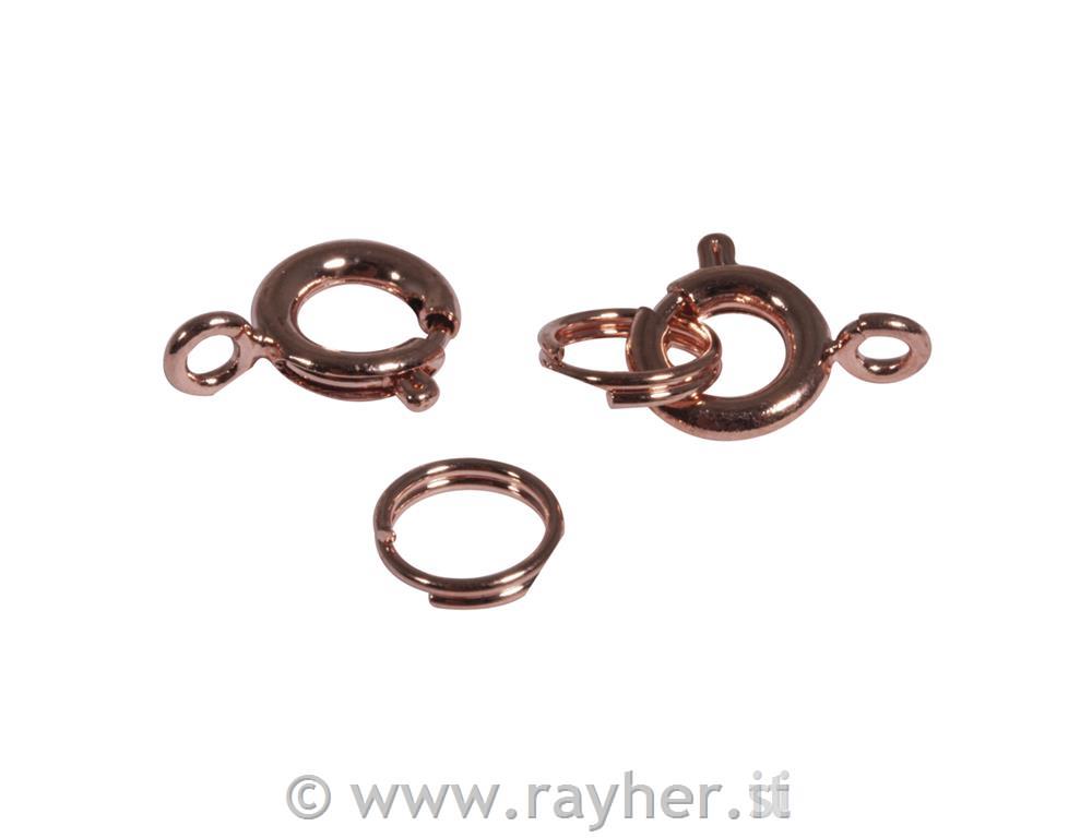 Anello spirale , 7mm o, oro rose, busta4pz