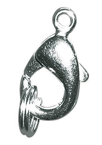 Chiusura moschettone9,5mm, busta 2pzargento
