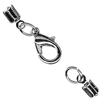 Chiusura bigiotteria completap. nastri 2mm, montato, bus.blis. 1pzargento