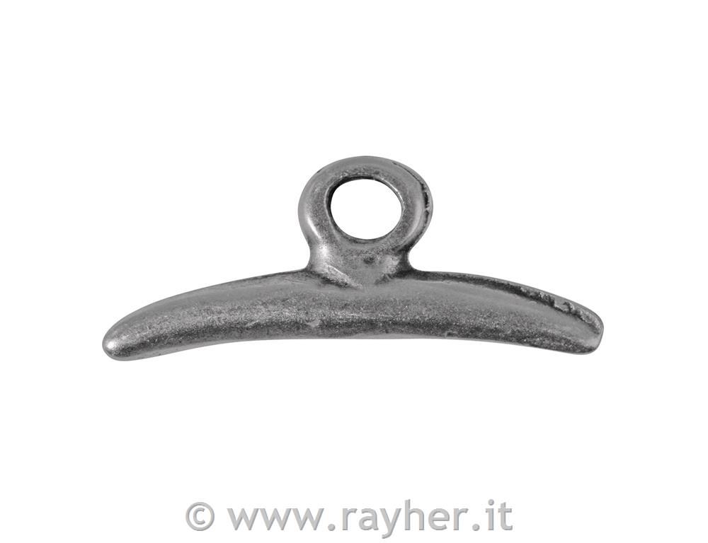 Chiusura metallo20mm, occh.2mm o, part.2 x 2220500 sfusoargento