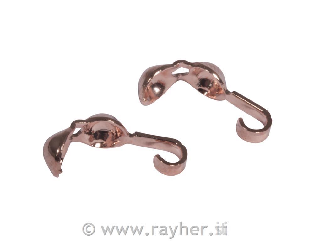 Zaključne sponke, 3mm, pink zlate/rose gold, 8 kos