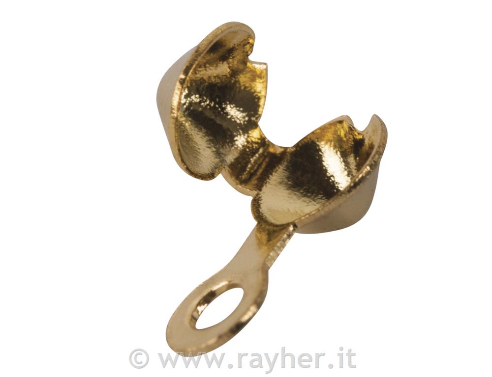 Dekorativna kapica za stiskanje, zlata, 4mm, 10 kos