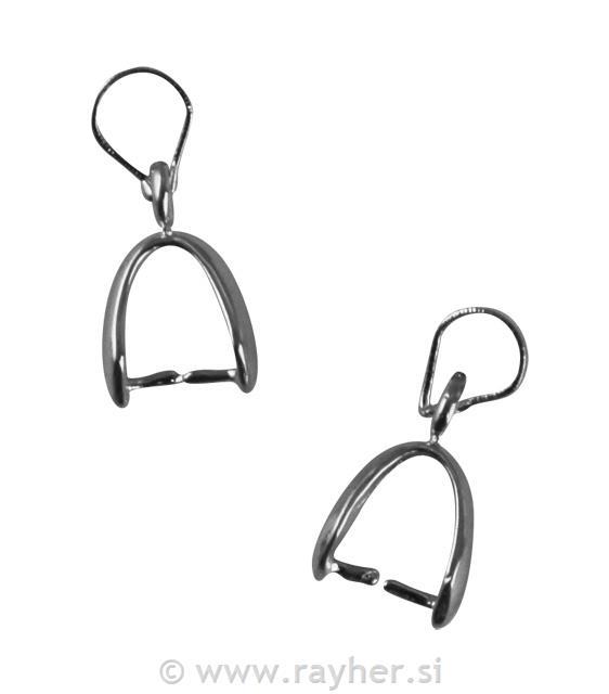 Osnova za obesek 15 mm, bn, 2 kos