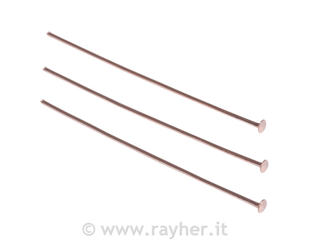 Straight pin, 0.6mm o, pink gold, 35mm,tab-bag 15pcs.
