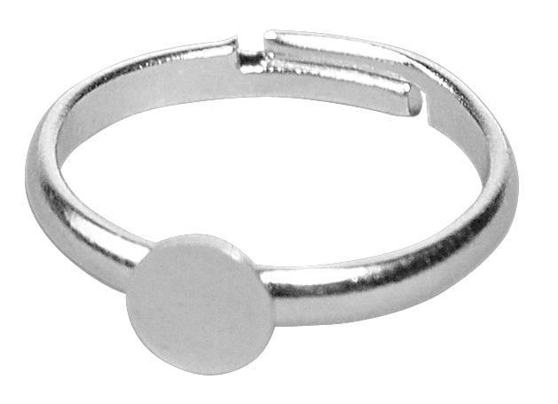 Anello-base con piastrina, 6mm obusta 2pzplatino