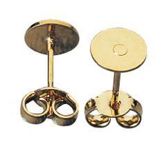 Orecchini con piastrina, 6 mm obusta 4pzoro