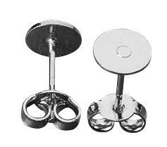 Orecchini con piastrina, 6 mm obusta 4pzplatino