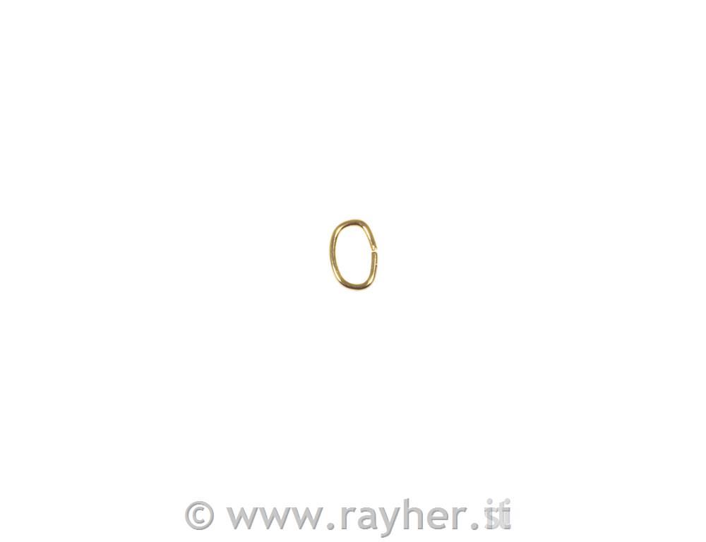 Anellino, ovale, 0,8mm o, oro, 7,7x5,3mm, bus. 22pz
