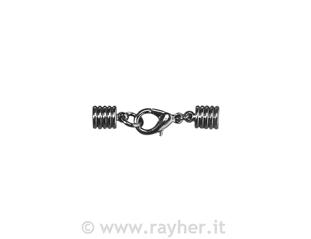 Chiusura bigiotteria montata4mm, c.carabina, bus. 1pzplatino