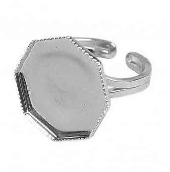 Osnova za prstan s ploščico z robom