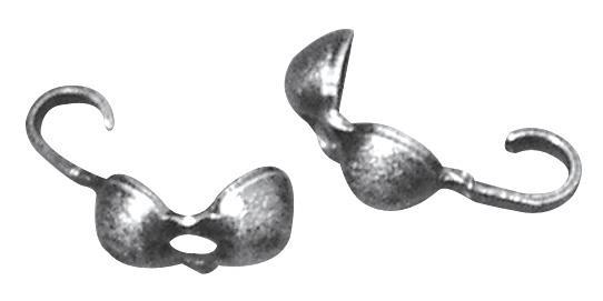 Calotta antica, 3mm obus.blister 12pzargento antico