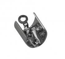 End cap w. eye, 5mm o, platinum, tab-bag