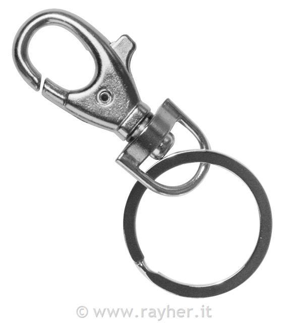 Portachiavi c. snodo, 5cm oc.molla, bus.blis. 1pzplatino