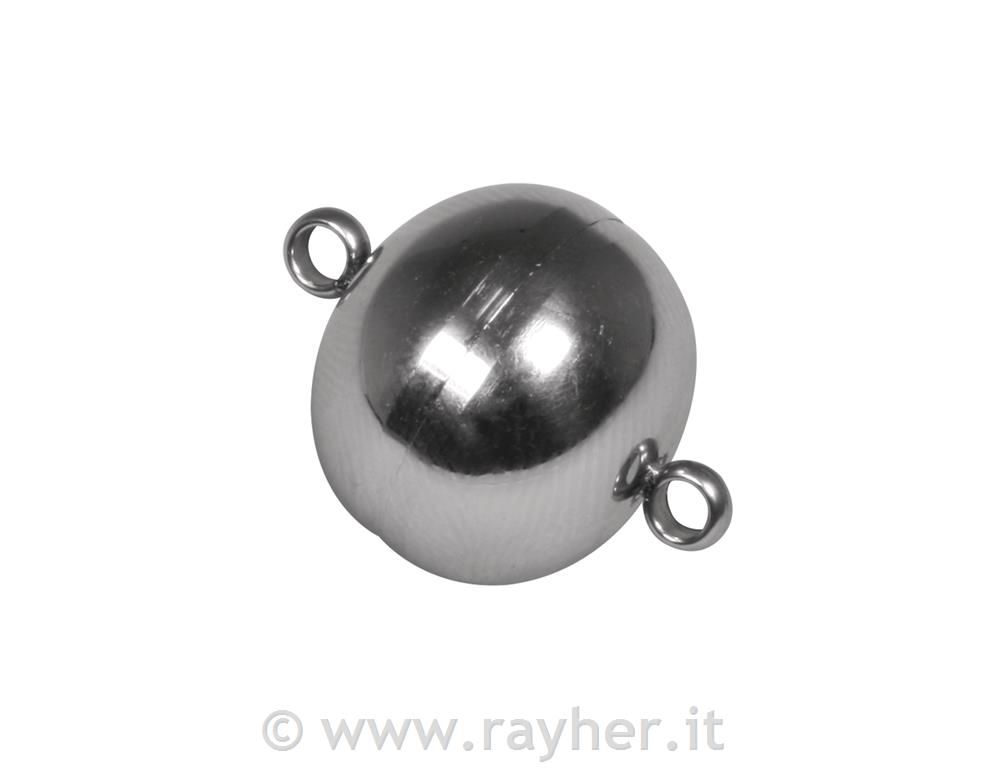 Chiusura acciaio magnetica, 15mm obus.blis. 1pzplatino