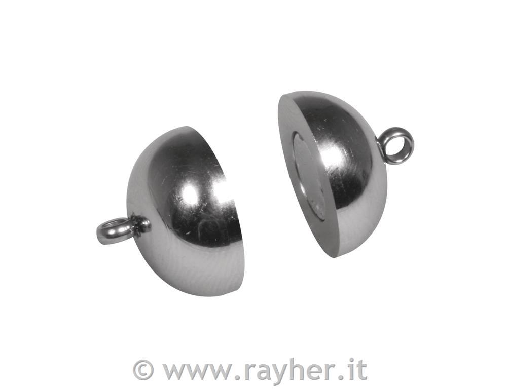Chiusura acciaio magnetica, 15mm obus.blis. 1pzplatino