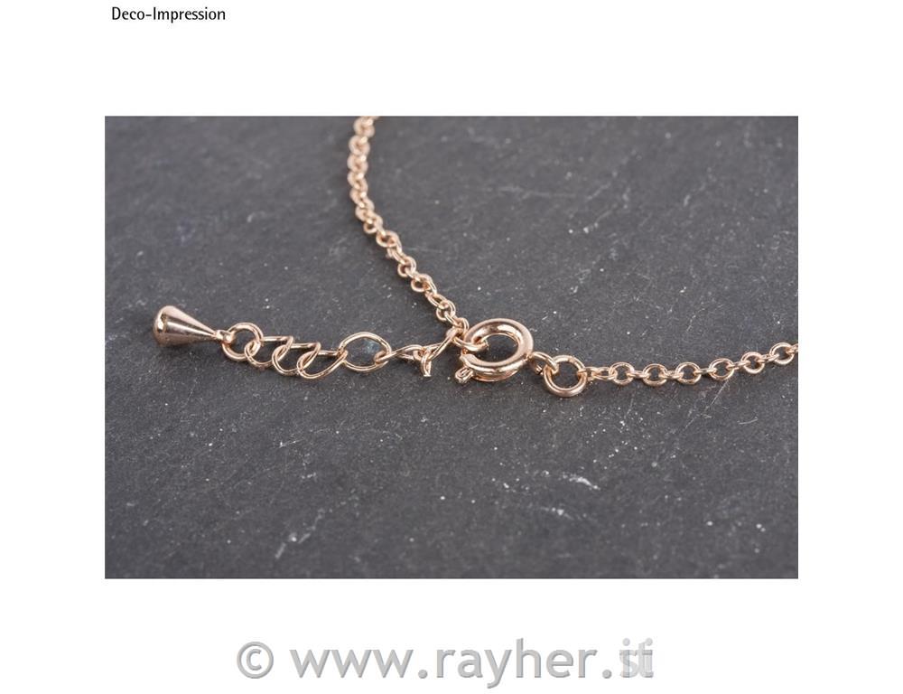 Catenina a maglie met.c. chiusura, 2mm o, oro rose, 78cm, +5cm prolunga, bus.bli
