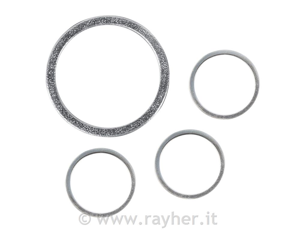 Set anello metallo piatto1xo37mm+3xo15mm, bus.blis. 4pzargento