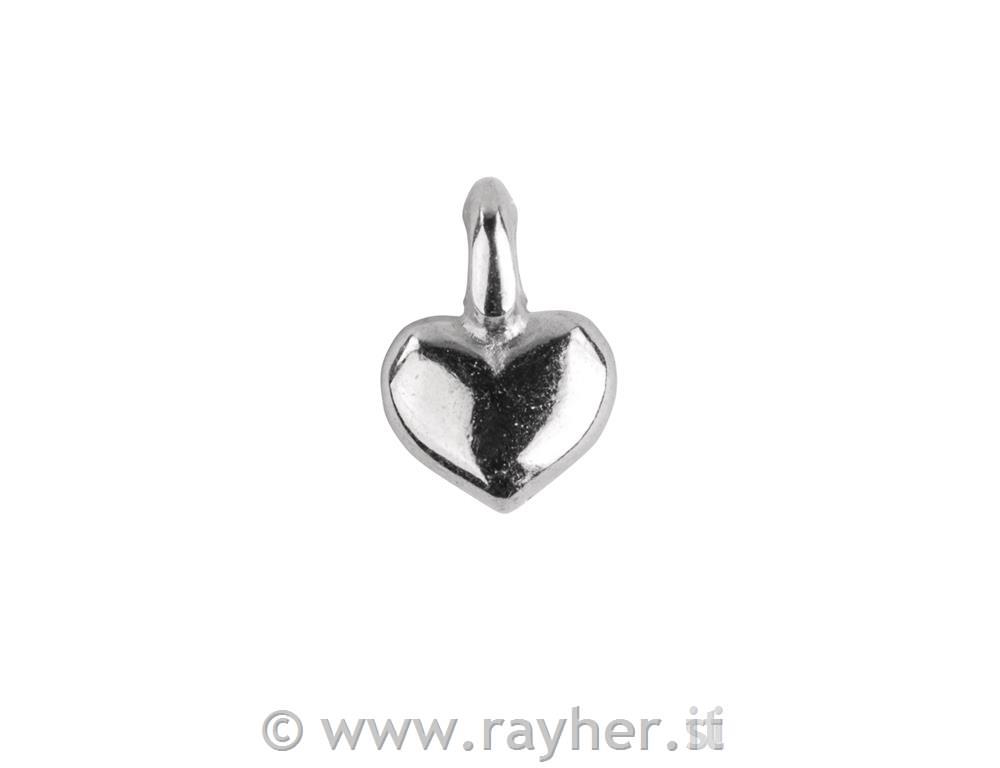 Mini metal pendant Heart, silver, 7x5mm,tab-bag 6pcs