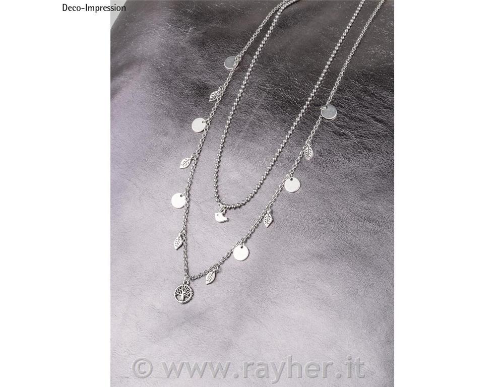 Ciondolino metallo foglia, argento, 9x5mm, bus.blis. 6pz