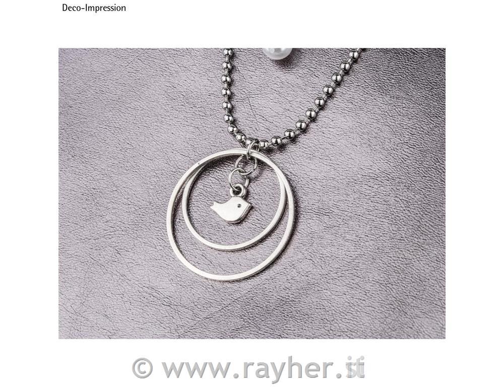 Kov.obesek, Ptiček , srebrn, 8x5mm, 6 kosov