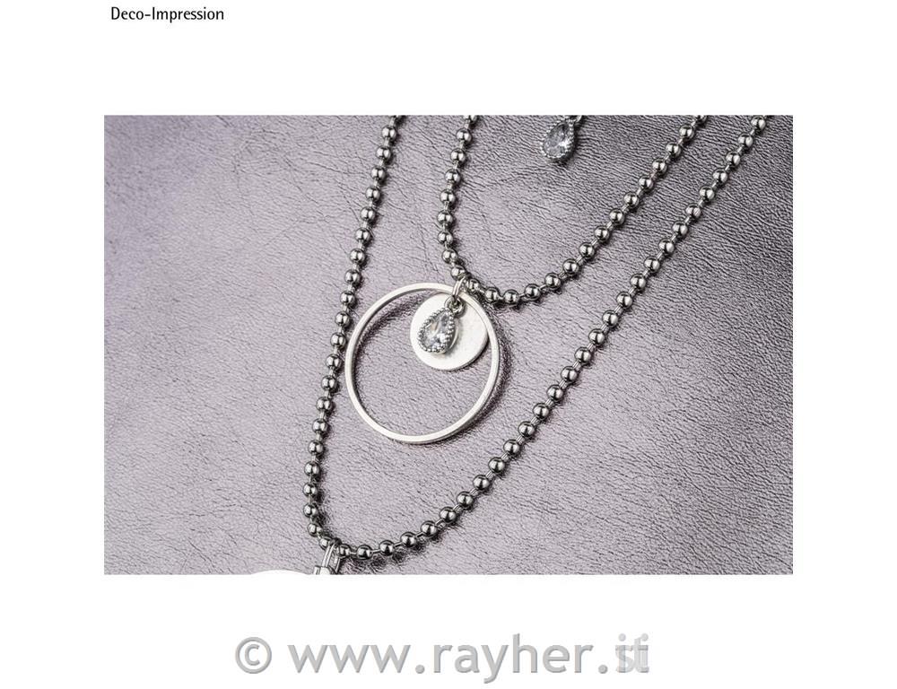 Ciondolino metallo strass gocce, argento, 4,5x6,5mm, bus.blis. 2pz