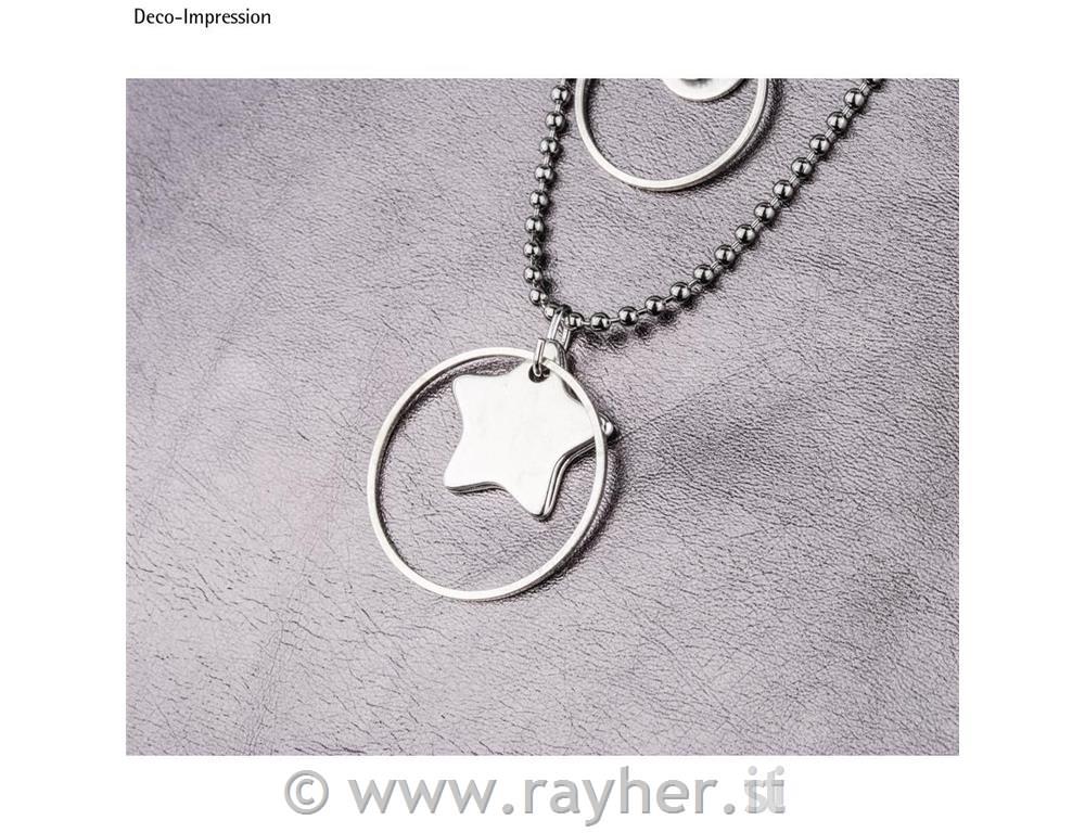 Metallic pendant Star19x9mm, tab-bag 2pcssilver