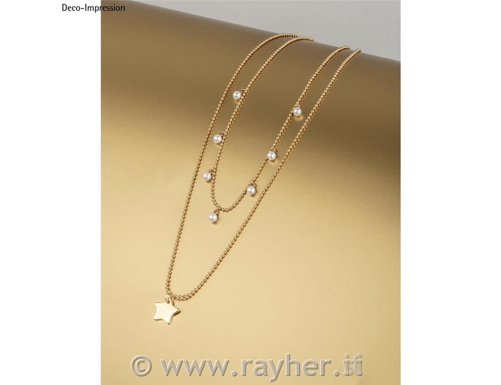 Ciondolo metallo stella, oro, 19x9mm, bus.blis. 2pz