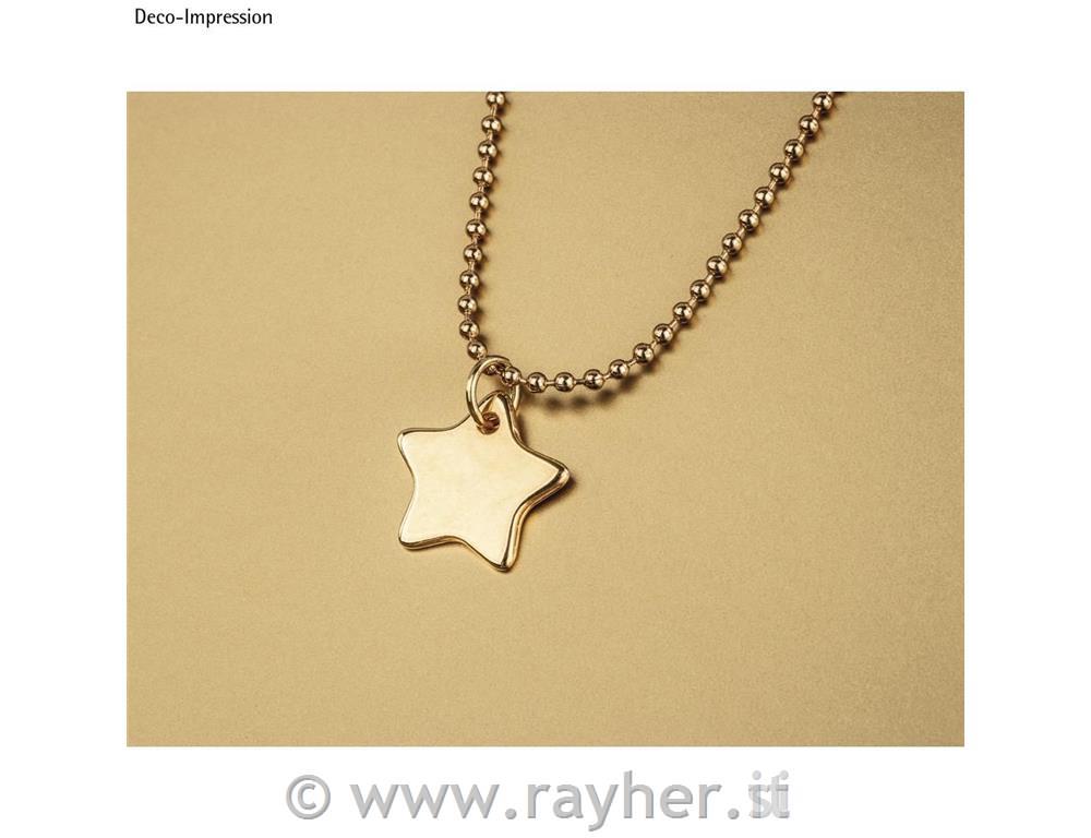 Ciondolo metallo stella, oro, 19x9mm, bus.blis. 2pz
