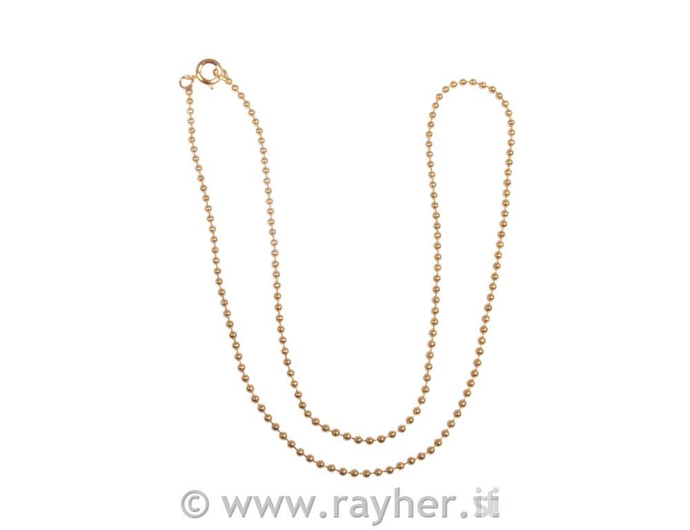 Collana a sfera 1,5mm o, oro, 45cm, bus.blis. 1pz