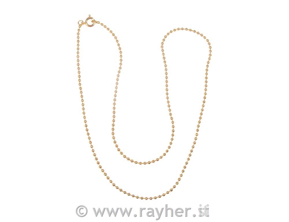 Verižica s kroglicami, 1.5mm, zlata, 50cm