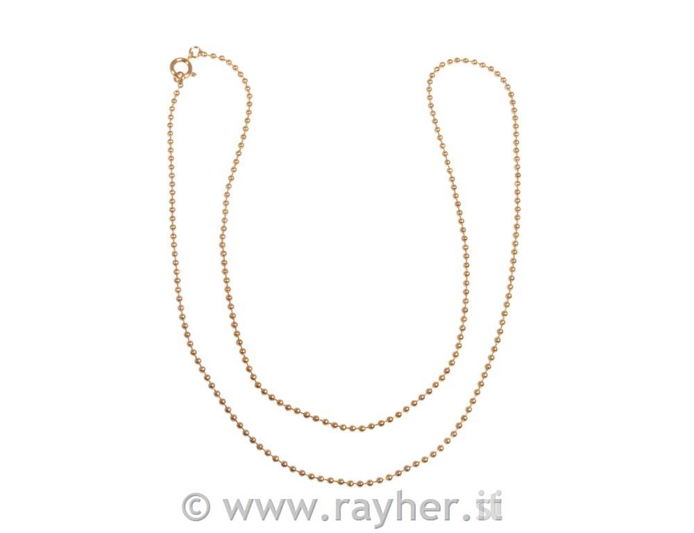 Collana a sfera 1,5mm o, oro, 60cm, bus.blis.1pz