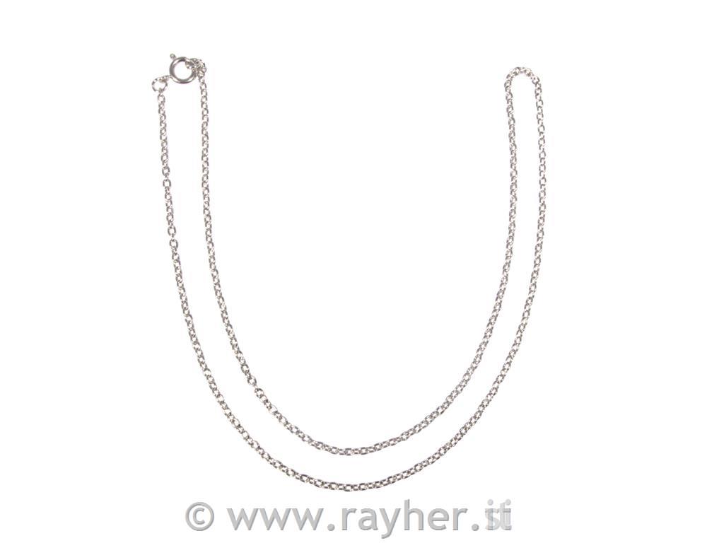 Link chain45cm, 2x3mm, tab-bag 1pcsilver