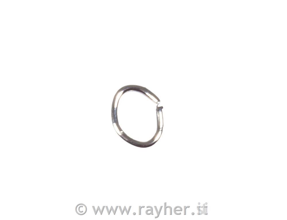 Obročki, ovalni, srebrni, 3x4mm, deb.:0.5mm, 30 kosov