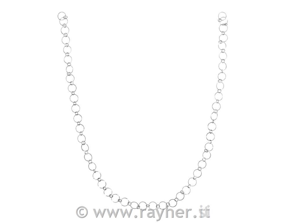 Verižica Emboss rings, srebrna, o obročka 10+4mm, 80cm