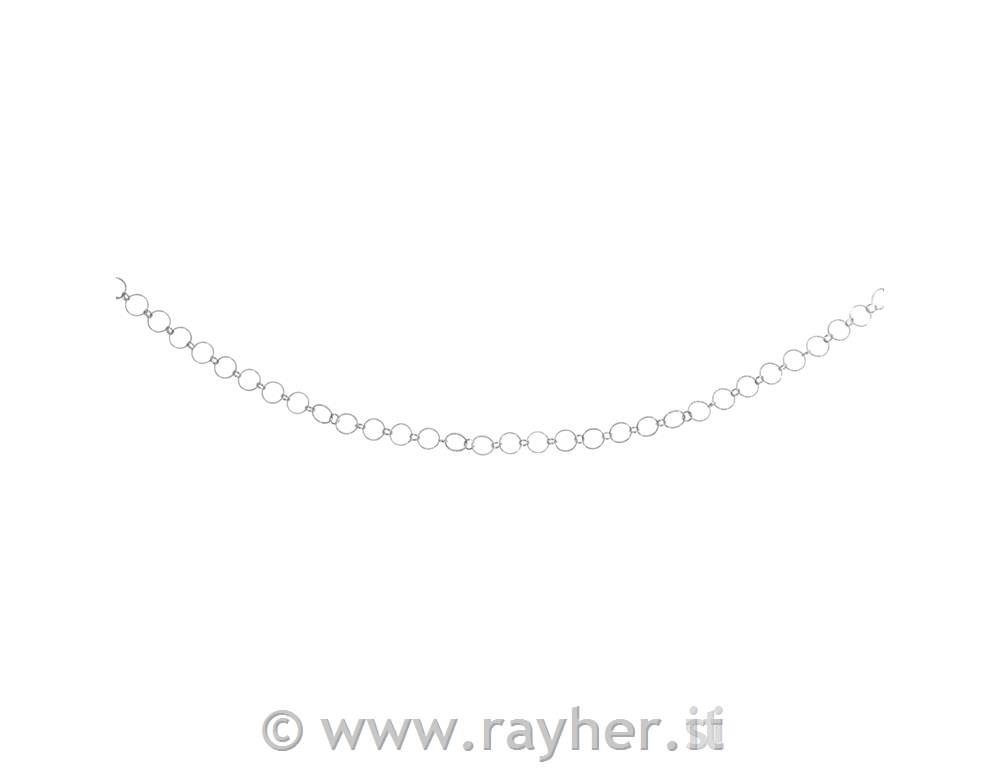 Verižica Emboss rings, srebrna, o obročka 10+4mm, 80cm